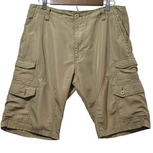 Baileys Pt Mens Khaki Tan Cargo Utility Shorts 32W Vintage Utility Quick Dry